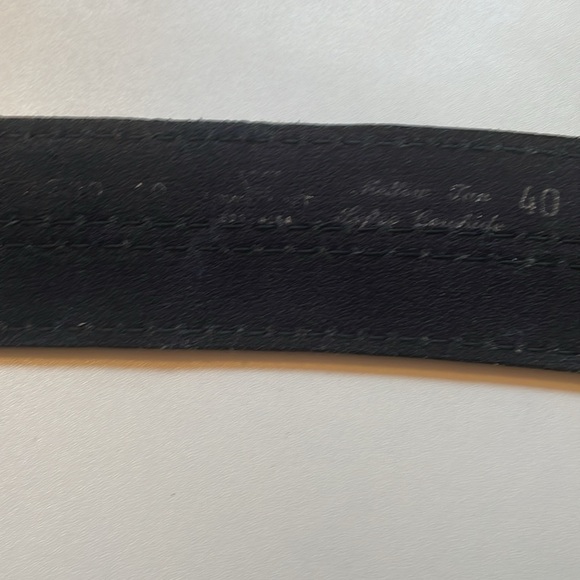 Leather Belt Navy with thick white stitching Y2K preppy Waist 40 inches - Picture 8 of 8